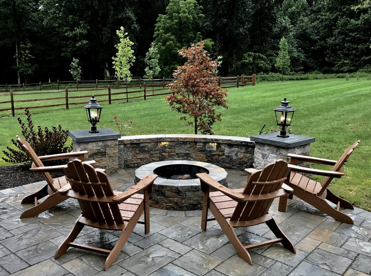 Patio Fire Pit with Bench