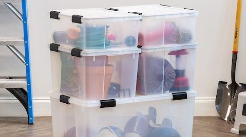 using clear totes for garage storage - best home gear